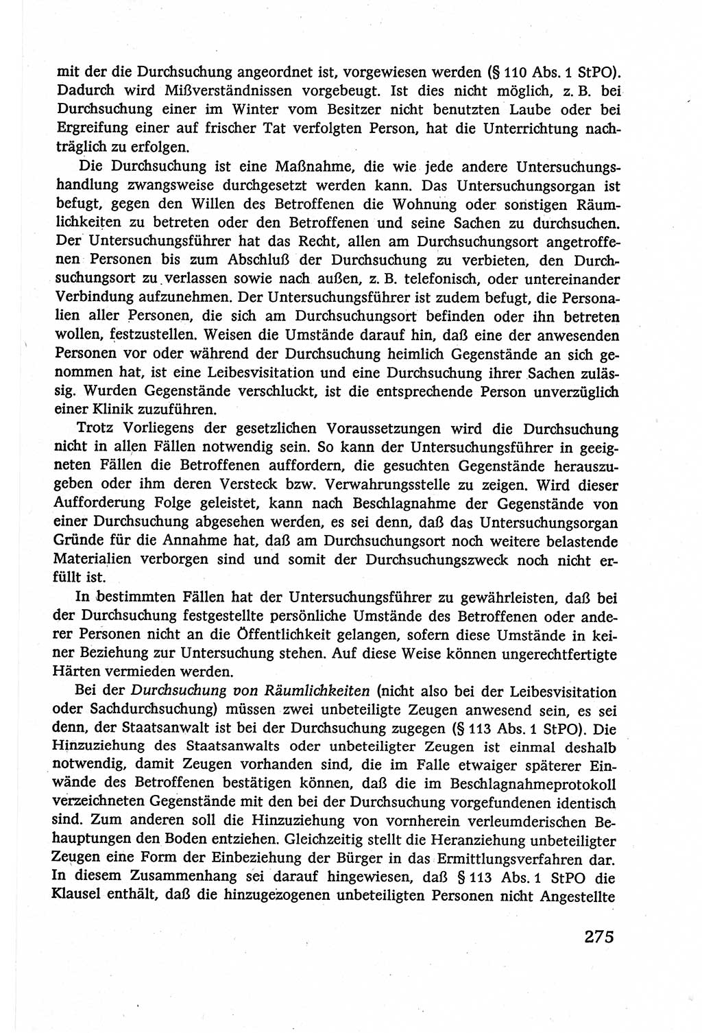 Strafverfahrensrecht [Deutsche Demokratische Republik (DDR)], Lehrbuch 1977, Seite 275 (Strafverf.-R. DDR Lb. 1977, S. 275)