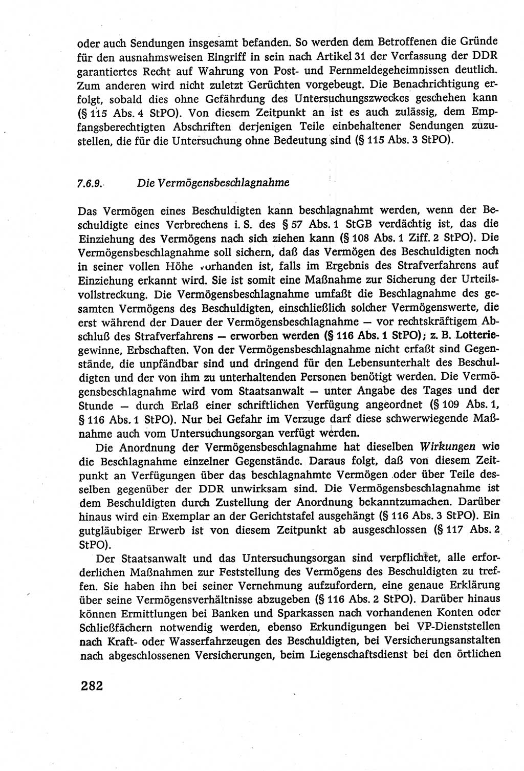 Strafverfahrensrecht [Deutsche Demokratische Republik (DDR)], Lehrbuch 1977, Seite 282 (Strafverf.-R. DDR Lb. 1977, S. 282)