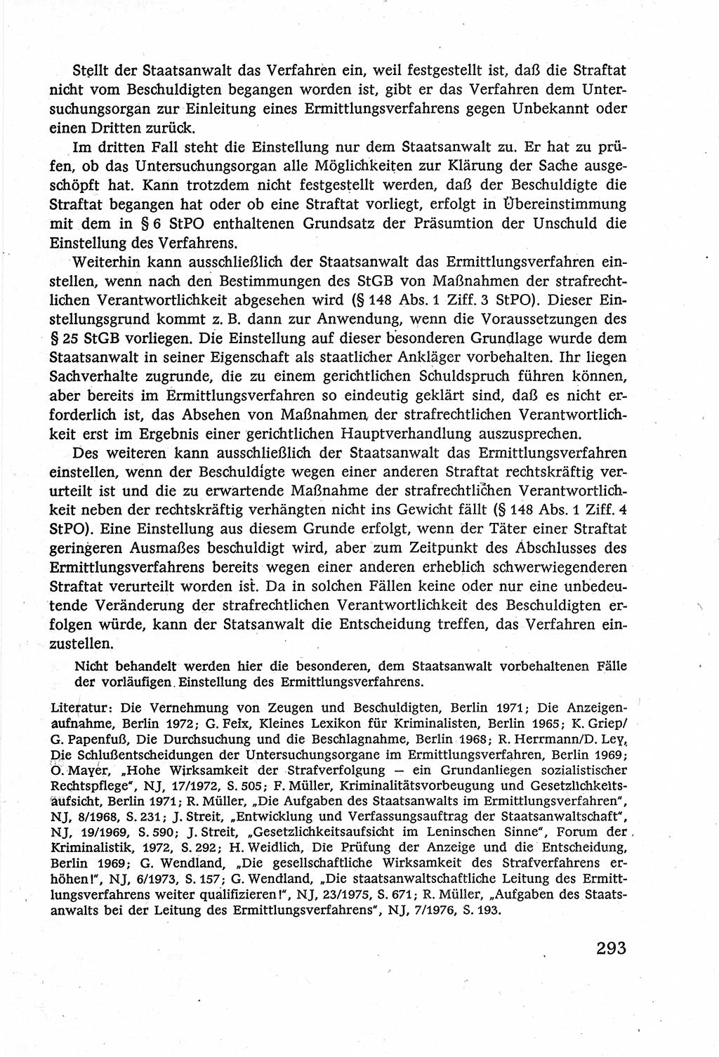 Strafverfahrensrecht [Deutsche Demokratische Republik (DDR)], Lehrbuch 1977, Seite 293 (Strafverf.-R. DDR Lb. 1977, S. 293)