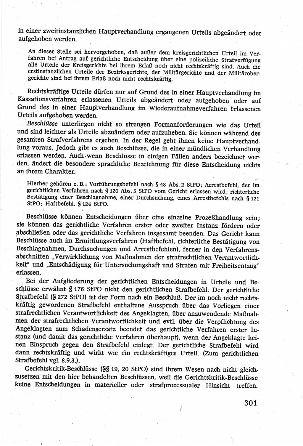 Strafverfahrensrecht [Deutsche Demokratische Republik (DDR)], Lehrbuch 1977, Seite 301 (Strafverf.-R. DDR Lb. 1977, S. 301)