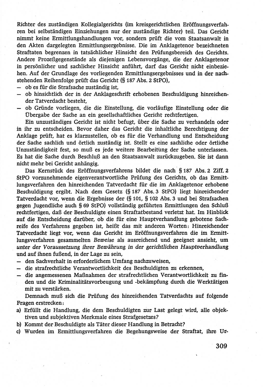 Strafverfahrensrecht [Deutsche Demokratische Republik (DDR)], Lehrbuch 1977, Seite 309 (Strafverf.-R. DDR Lb. 1977, S. 309)