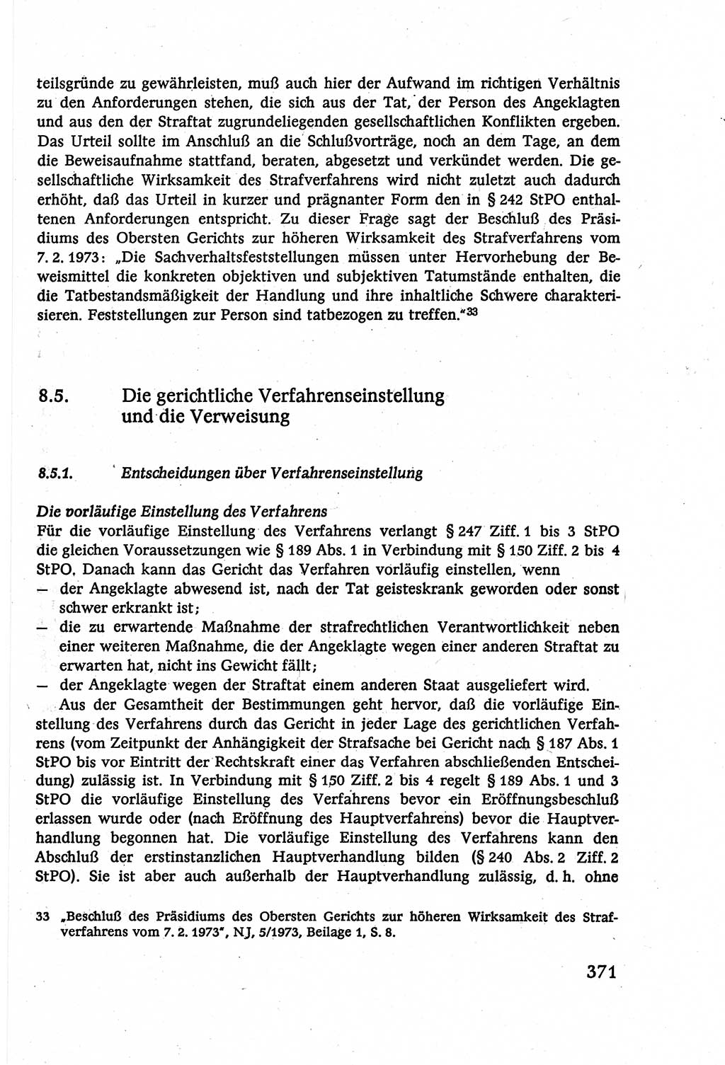 Strafverfahrensrecht [Deutsche Demokratische Republik (DDR)], Lehrbuch 1977, Seite 371 (Strafverf.-R. DDR Lb. 1977, S. 371)