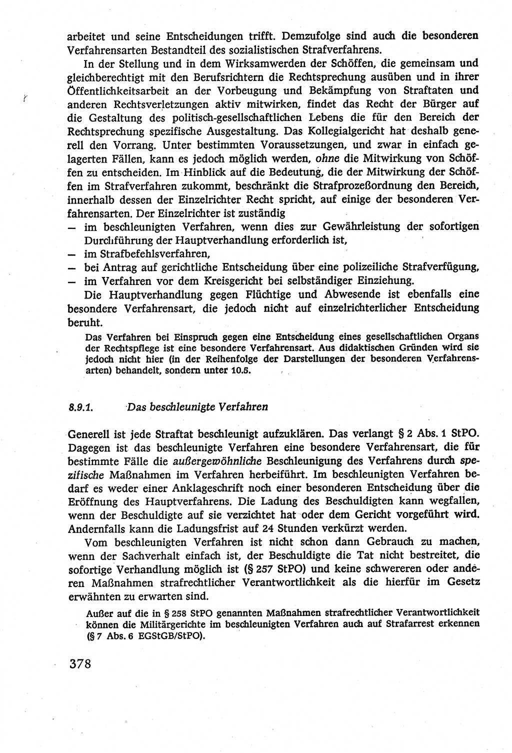 Strafverfahrensrecht [Deutsche Demokratische Republik (DDR)], Lehrbuch 1977, Seite 378 (Strafverf.-R. DDR Lb. 1977, S. 378)
