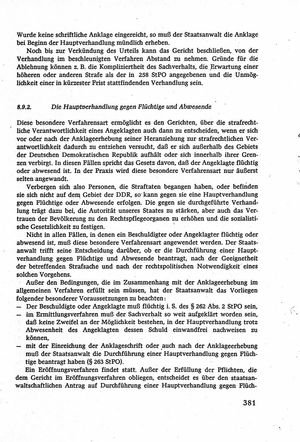 Strafverfahrensrecht [Deutsche Demokratische Republik (DDR)], Lehrbuch 1977, Seite 381 (Strafverf.-R. DDR Lb. 1977, S. 381)