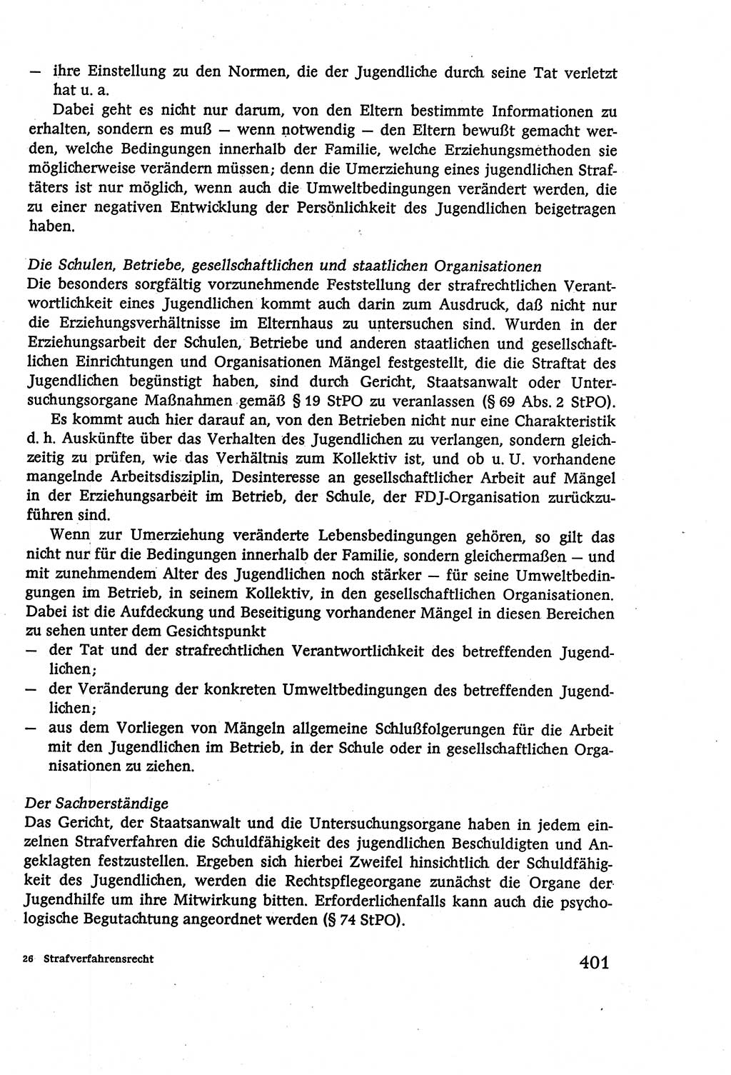 Strafverfahrensrecht [Deutsche Demokratische Republik (DDR)], Lehrbuch 1977, Seite 401 (Strafverf.-R. DDR Lb. 1977, S. 401)