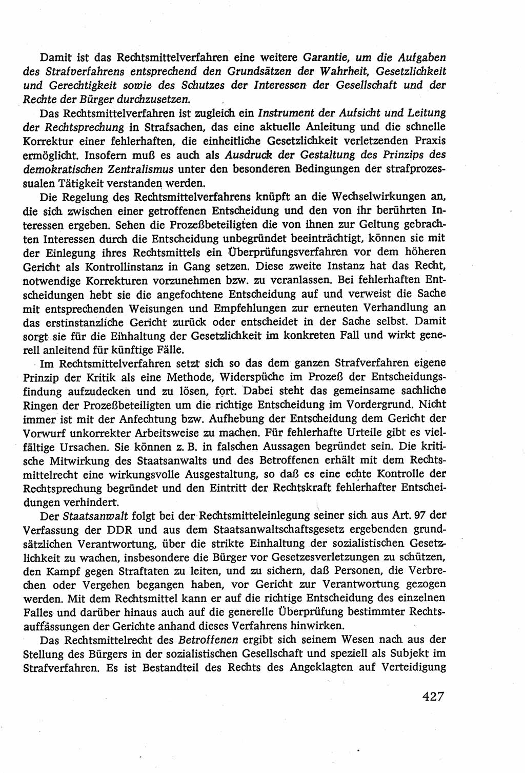 Strafverfahrensrecht [Deutsche Demokratische Republik (DDR)], Lehrbuch 1977, Seite 427 (Strafverf.-R. DDR Lb. 1977, S. 427)