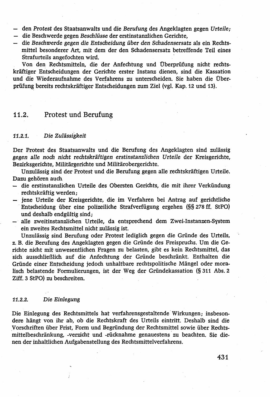 Strafverfahrensrecht [Deutsche Demokratische Republik (DDR)], Lehrbuch 1977, Seite 431 (Strafverf.-R. DDR Lb. 1977, S. 431)