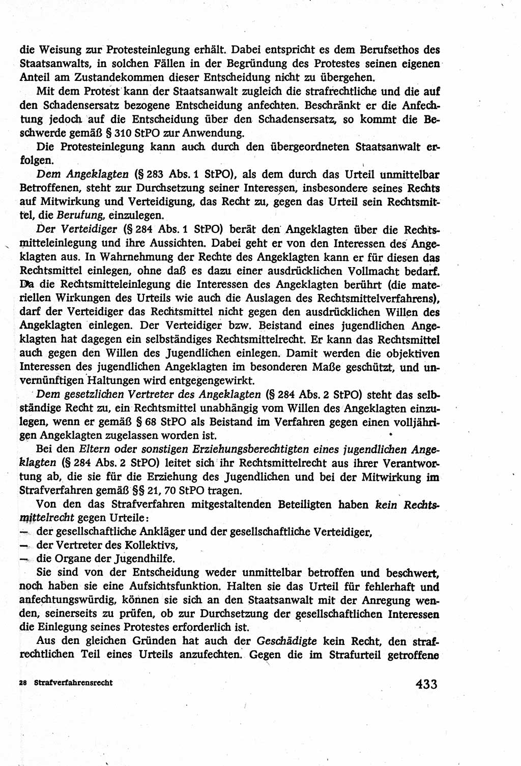 Strafverfahrensrecht [Deutsche Demokratische Republik (DDR)], Lehrbuch 1977, Seite 433 (Strafverf.-R. DDR Lb. 1977, S. 433)