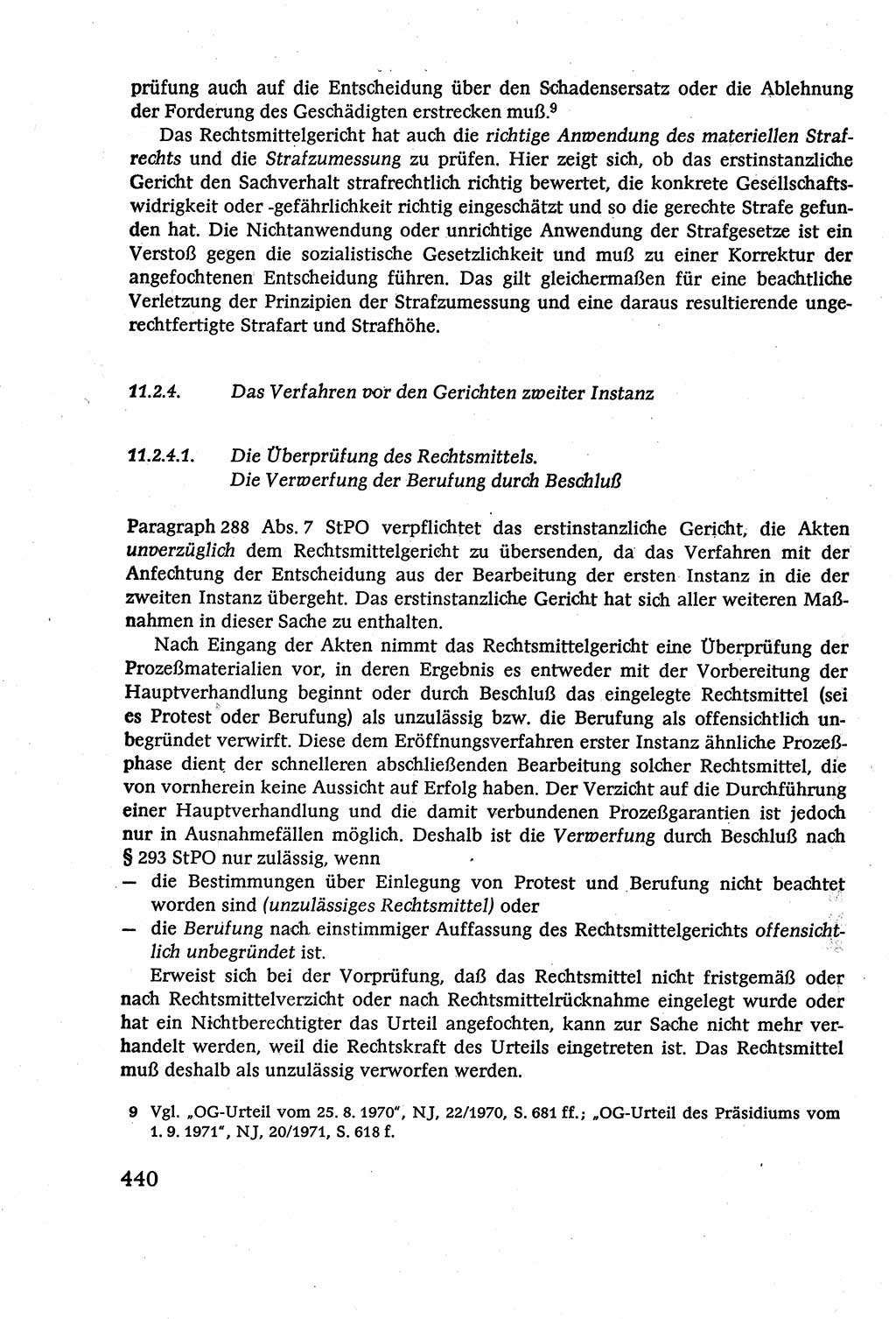 Strafverfahrensrecht [Deutsche Demokratische Republik (DDR)], Lehrbuch 1977, Seite 440 (Strafverf.-R. DDR Lb. 1977, S. 440)