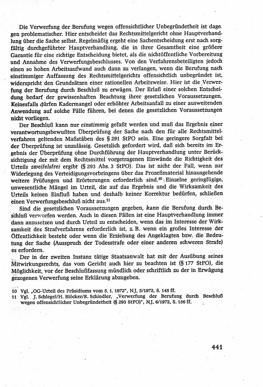 Strafverfahrensrecht [Deutsche Demokratische Republik (DDR)], Lehrbuch 1977, Seite 441 (Strafverf.-R. DDR Lb. 1977, S. 441)