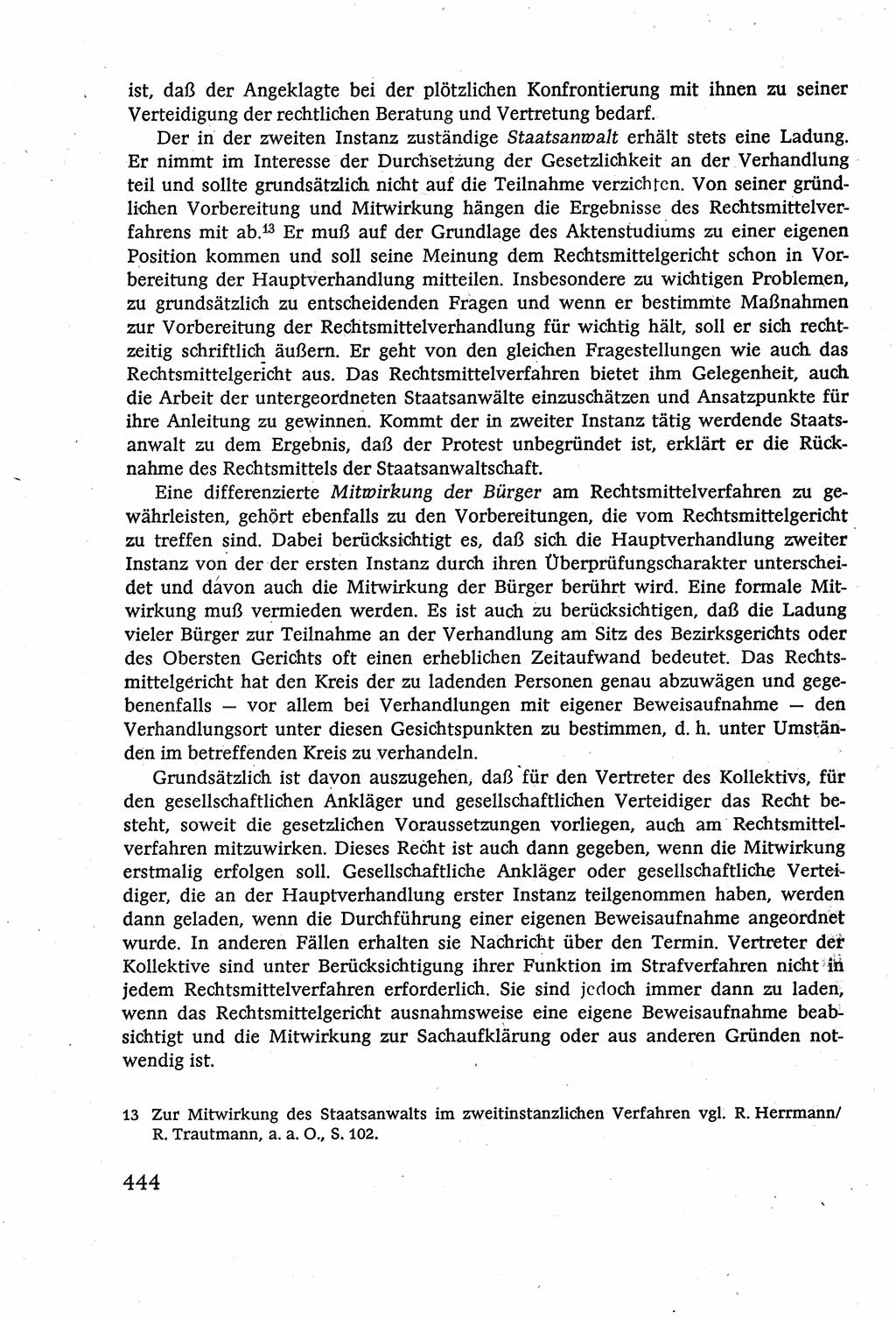 Strafverfahrensrecht [Deutsche Demokratische Republik (DDR)], Lehrbuch 1977, Seite 444 (Strafverf.-R. DDR Lb. 1977, S. 444)