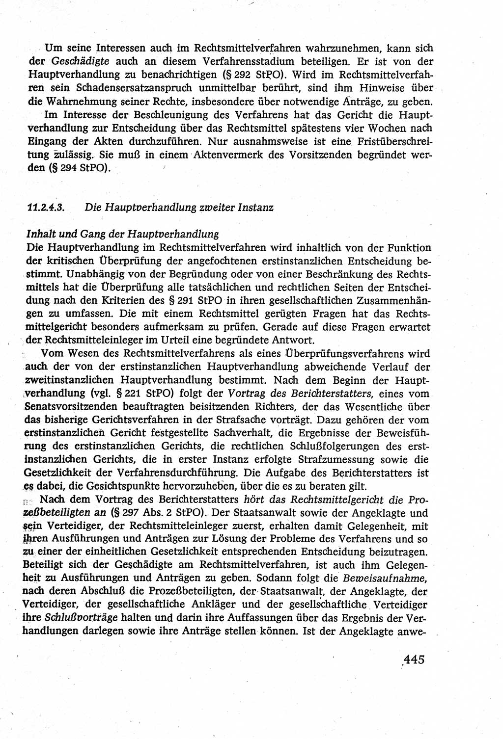 Strafverfahrensrecht [Deutsche Demokratische Republik (DDR)], Lehrbuch 1977, Seite 445 (Strafverf.-R. DDR Lb. 1977, S. 445)