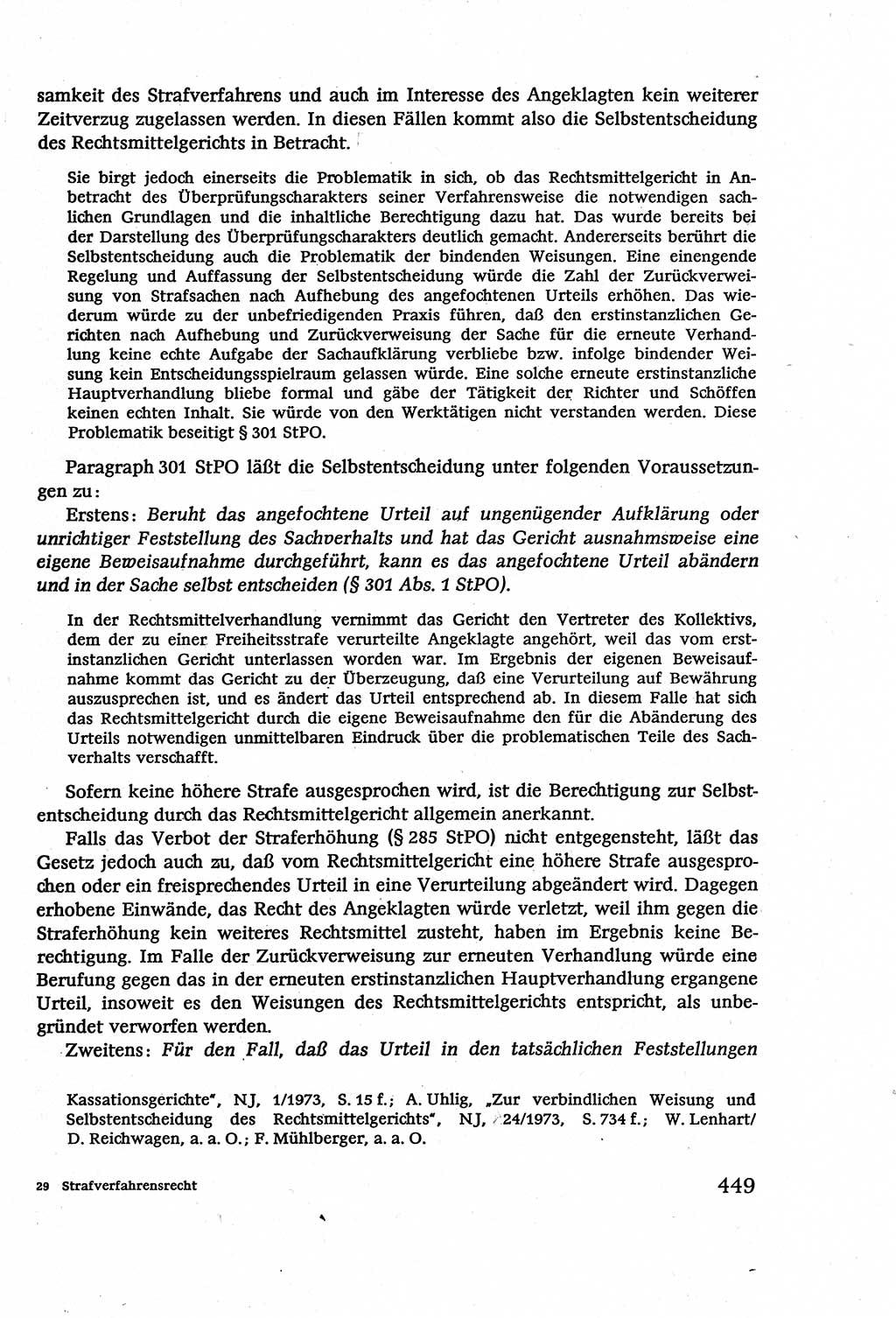 Strafverfahrensrecht [Deutsche Demokratische Republik (DDR)], Lehrbuch 1977, Seite 449 (Strafverf.-R. DDR Lb. 1977, S. 449)