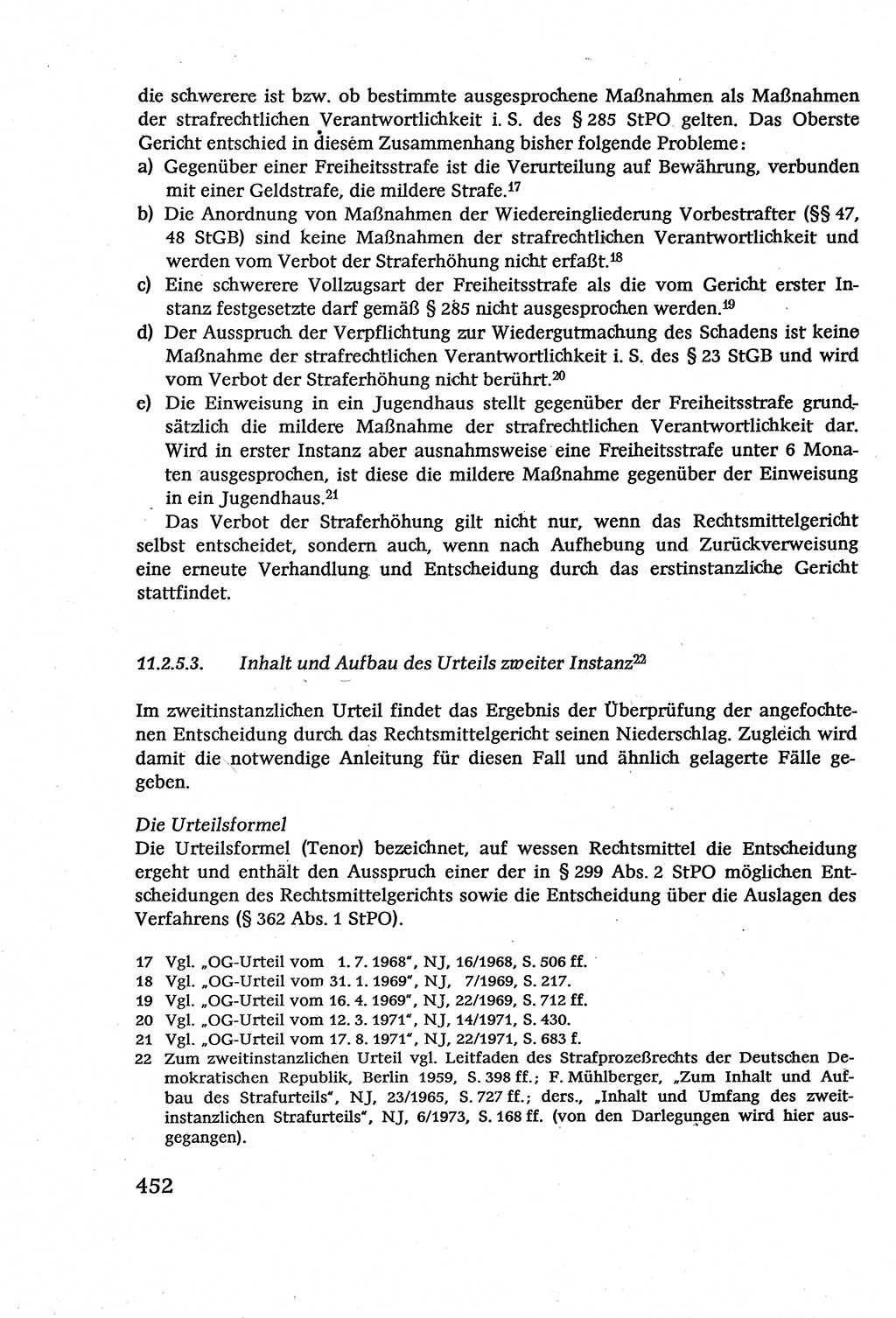 Strafverfahrensrecht [Deutsche Demokratische Republik (DDR)], Lehrbuch 1977, Seite 452 (Strafverf.-R. DDR Lb. 1977, S. 452)