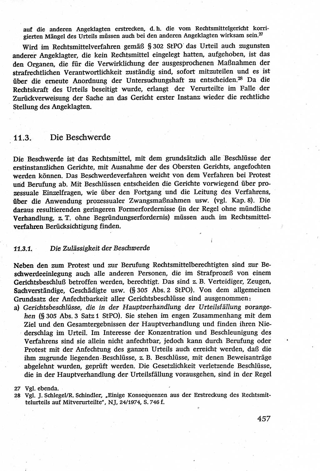 Strafverfahrensrecht [Deutsche Demokratische Republik (DDR)], Lehrbuch 1977, Seite 457 (Strafverf.-R. DDR Lb. 1977, S. 457)