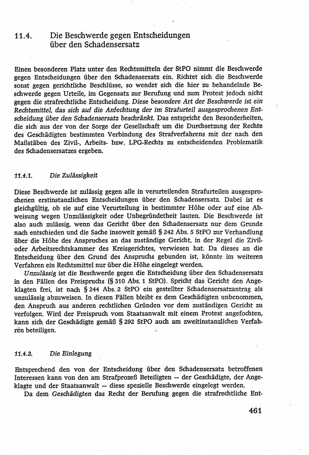 Strafverfahrensrecht [Deutsche Demokratische Republik (DDR)], Lehrbuch 1977, Seite 461 (Strafverf.-R. DDR Lb. 1977, S. 461)