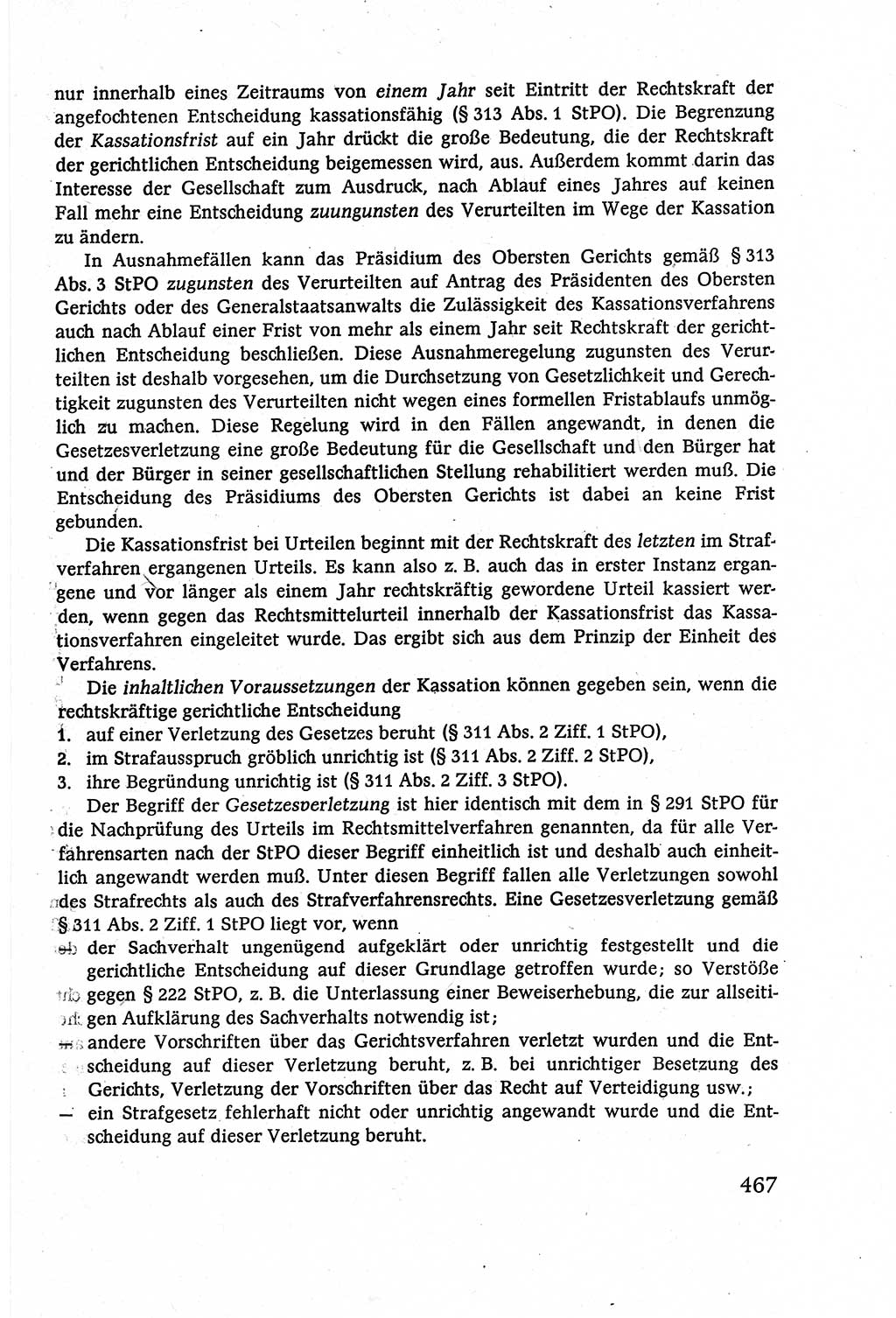 Strafverfahrensrecht [Deutsche Demokratische Republik (DDR)], Lehrbuch 1977, Seite 467 (Strafverf.-R. DDR Lb. 1977, S. 467)