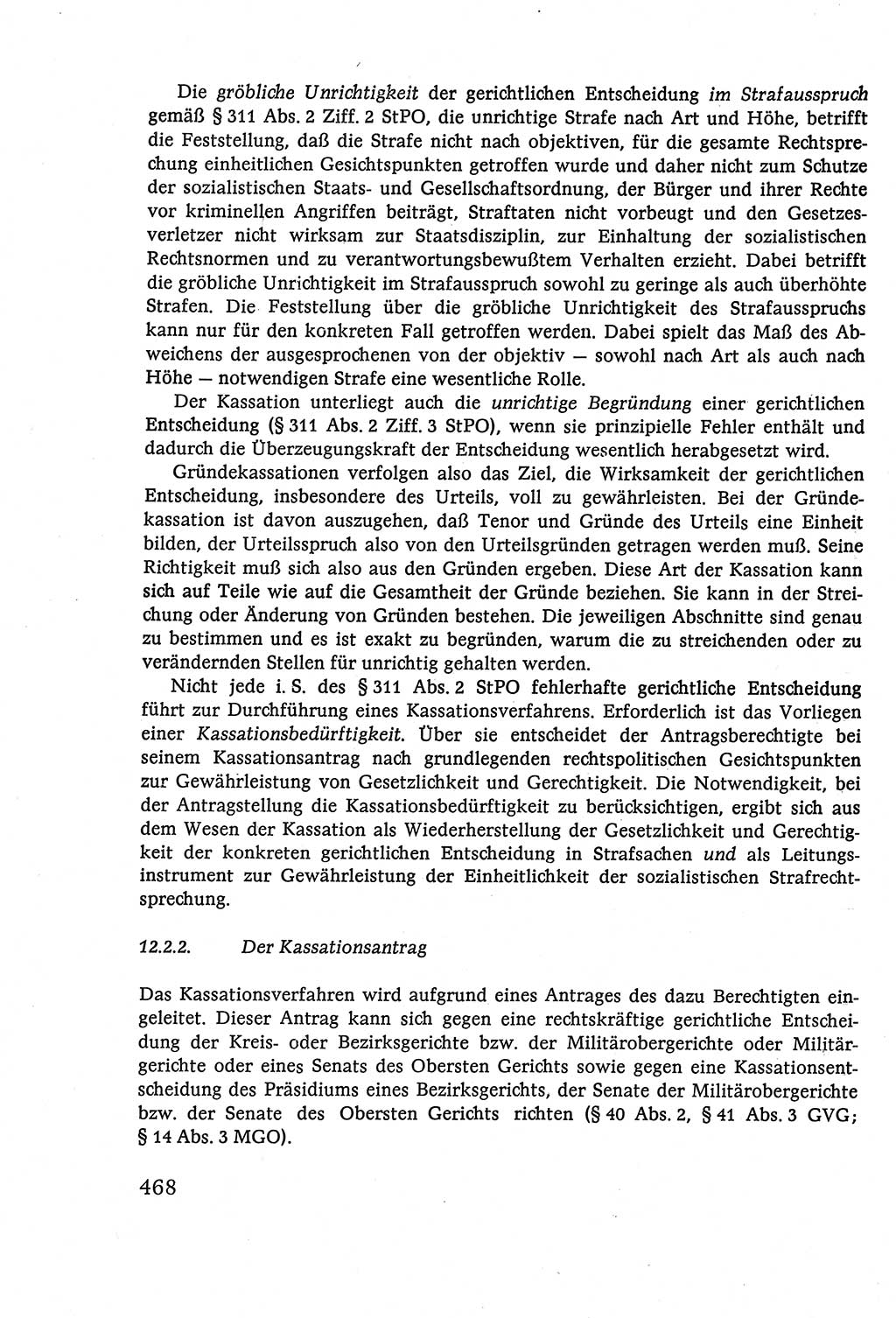 Strafverfahrensrecht [Deutsche Demokratische Republik (DDR)], Lehrbuch 1977, Seite 468 (Strafverf.-R. DDR Lb. 1977, S. 468)