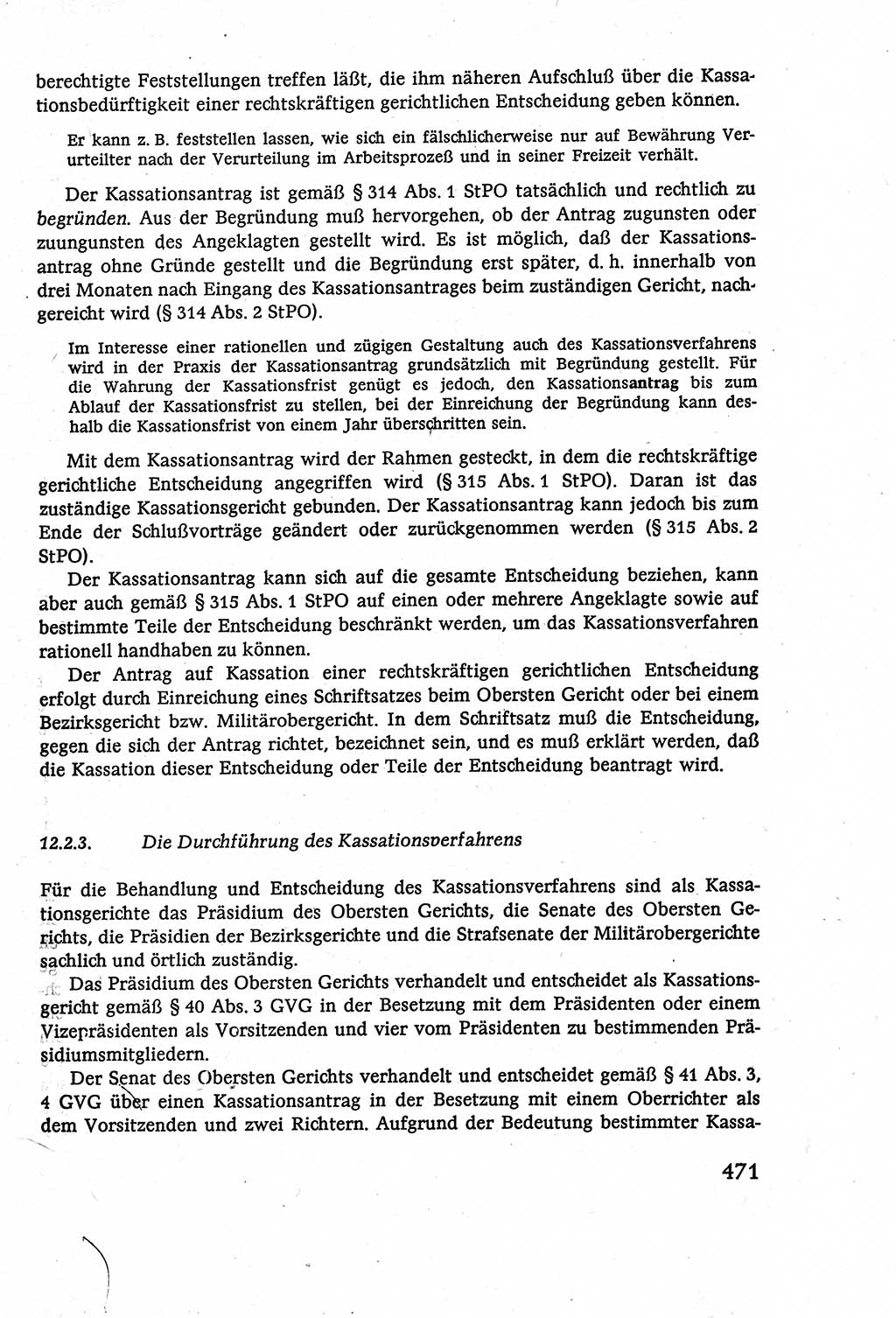 Strafverfahrensrecht [Deutsche Demokratische Republik (DDR)], Lehrbuch 1977, Seite 471 (Strafverf.-R. DDR Lb. 1977, S. 471)