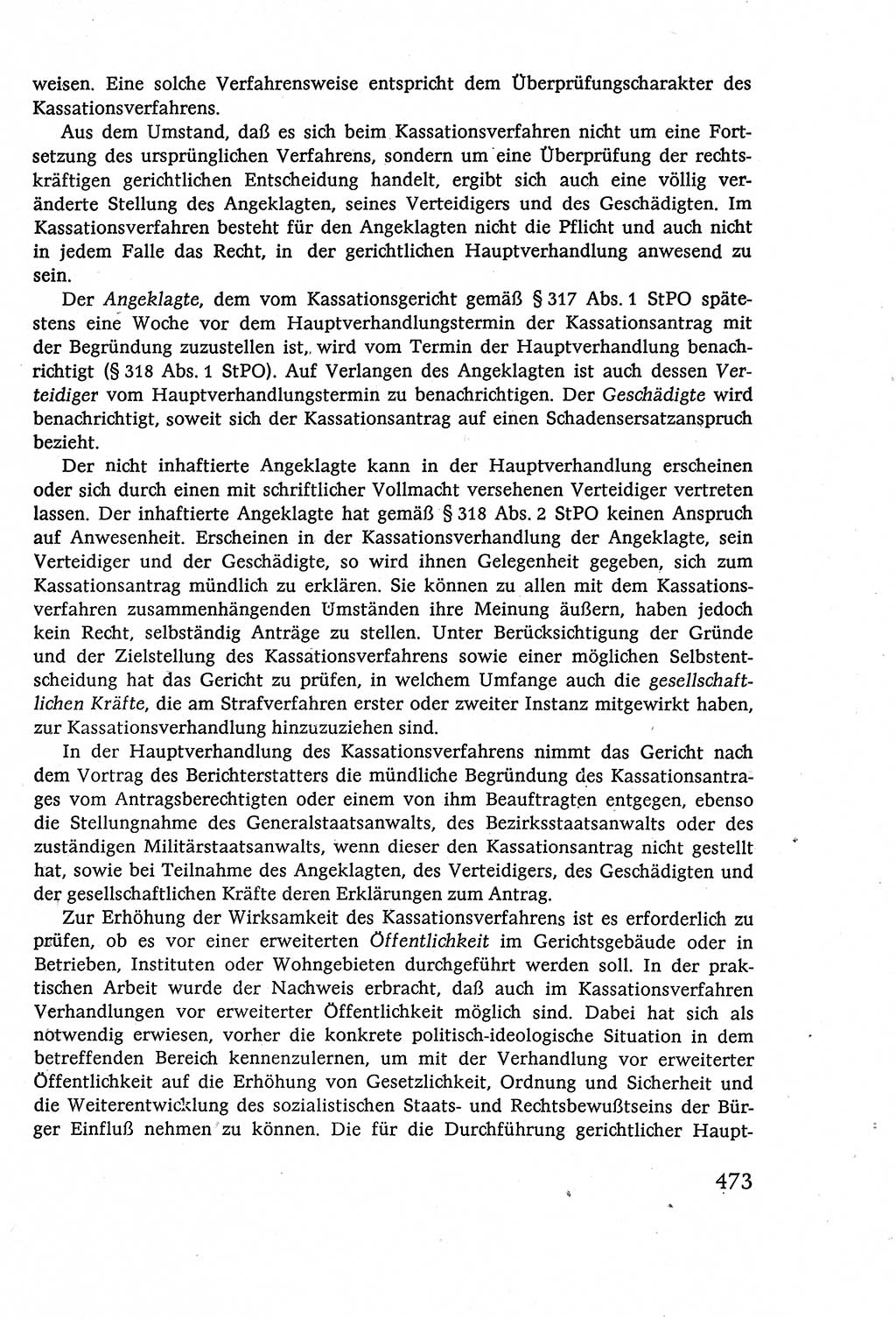 Strafverfahrensrecht [Deutsche Demokratische Republik (DDR)], Lehrbuch 1977, Seite 473 (Strafverf.-R. DDR Lb. 1977, S. 473)