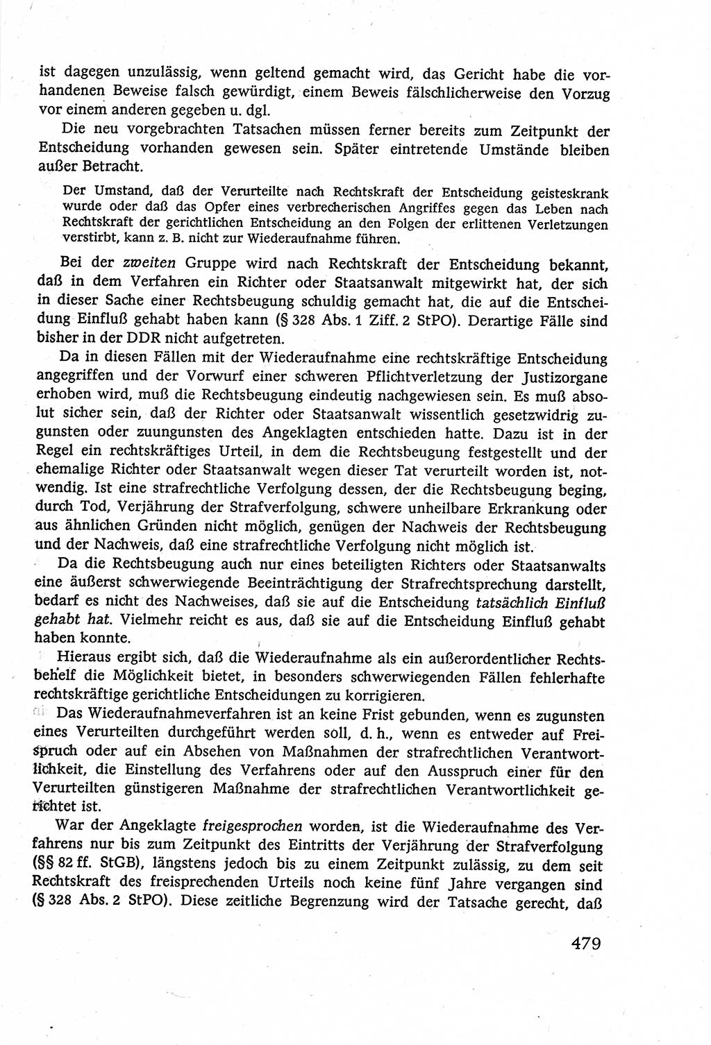 Strafverfahrensrecht [Deutsche Demokratische Republik (DDR)], Lehrbuch 1977, Seite 479 (Strafverf.-R. DDR Lb. 1977, S. 479)