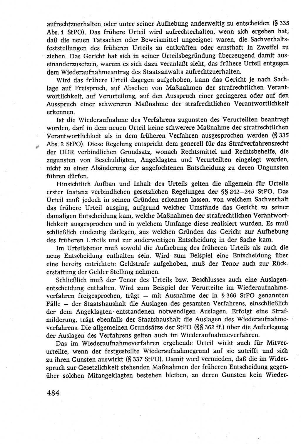 Strafverfahrensrecht [Deutsche Demokratische Republik (DDR)], Lehrbuch 1977, Seite 484 (Strafverf.-R. DDR Lb. 1977, S. 484)