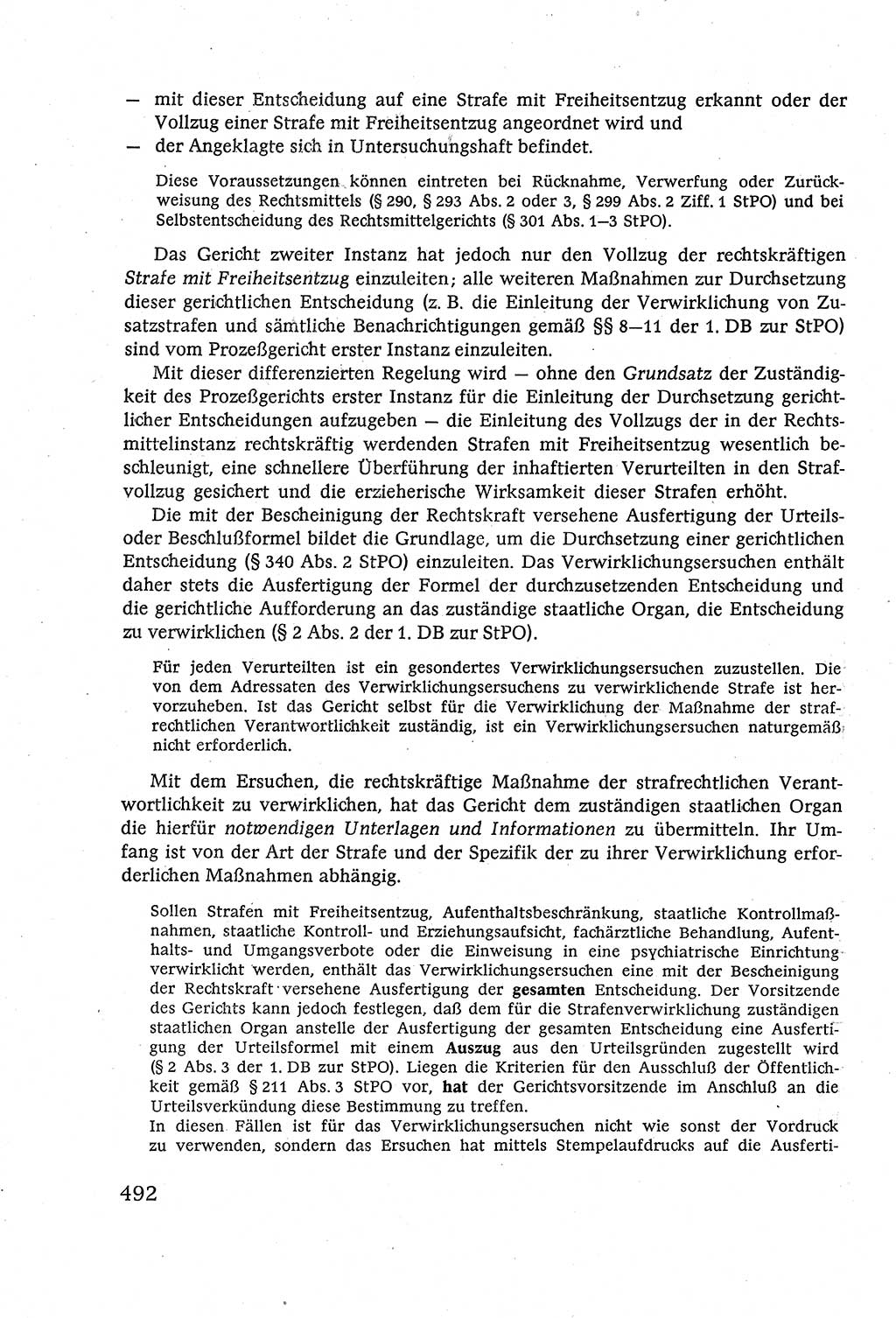 Strafverfahrensrecht [Deutsche Demokratische Republik (DDR)], Lehrbuch 1977, Seite 492 (Strafverf.-R. DDR Lb. 1977, S. 492)