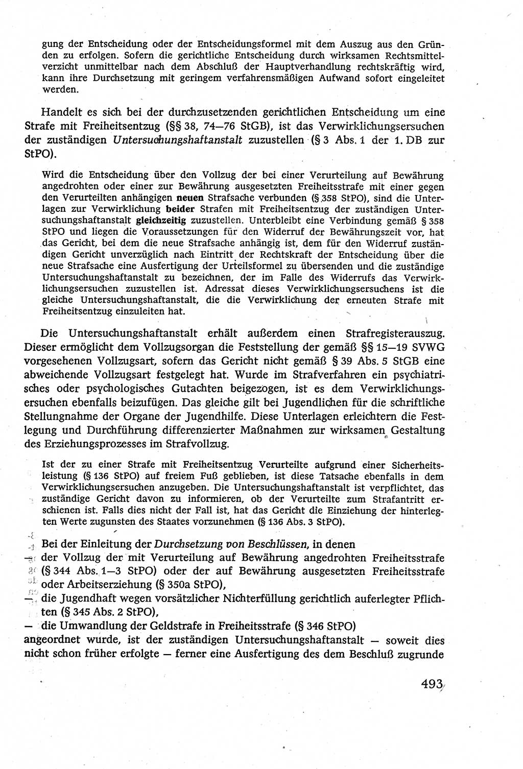 Strafverfahrensrecht [Deutsche Demokratische Republik (DDR)], Lehrbuch 1977, Seite 493 (Strafverf.-R. DDR Lb. 1977, S. 493)