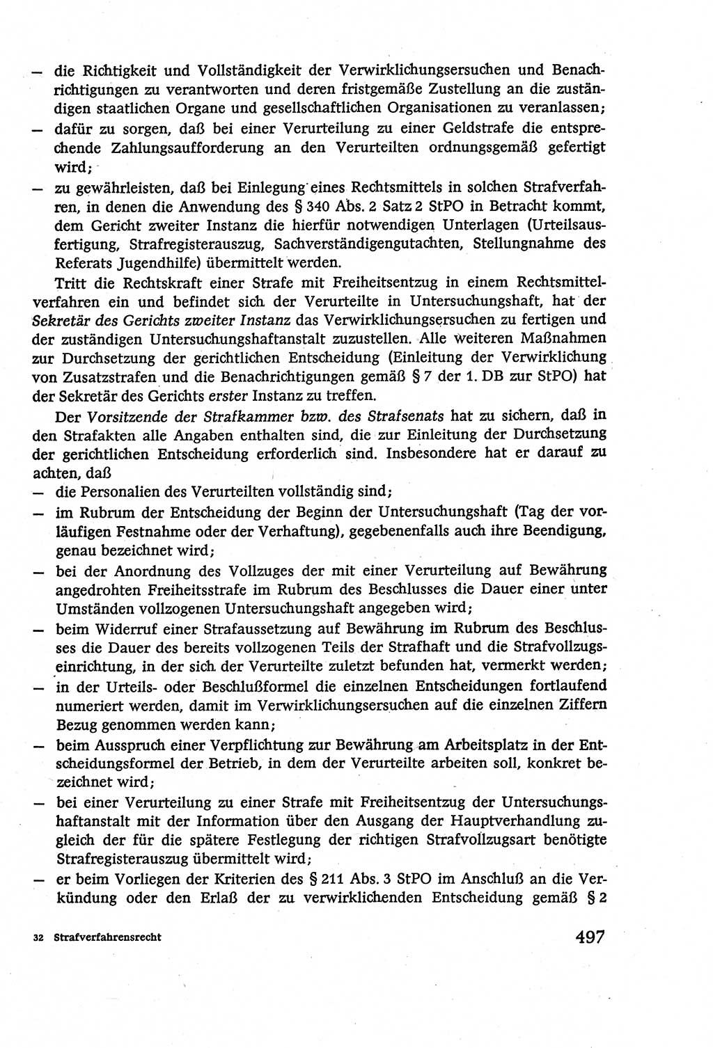 Strafverfahrensrecht [Deutsche Demokratische Republik (DDR)], Lehrbuch 1977, Seite 497 (Strafverf.-R. DDR Lb. 1977, S. 497)