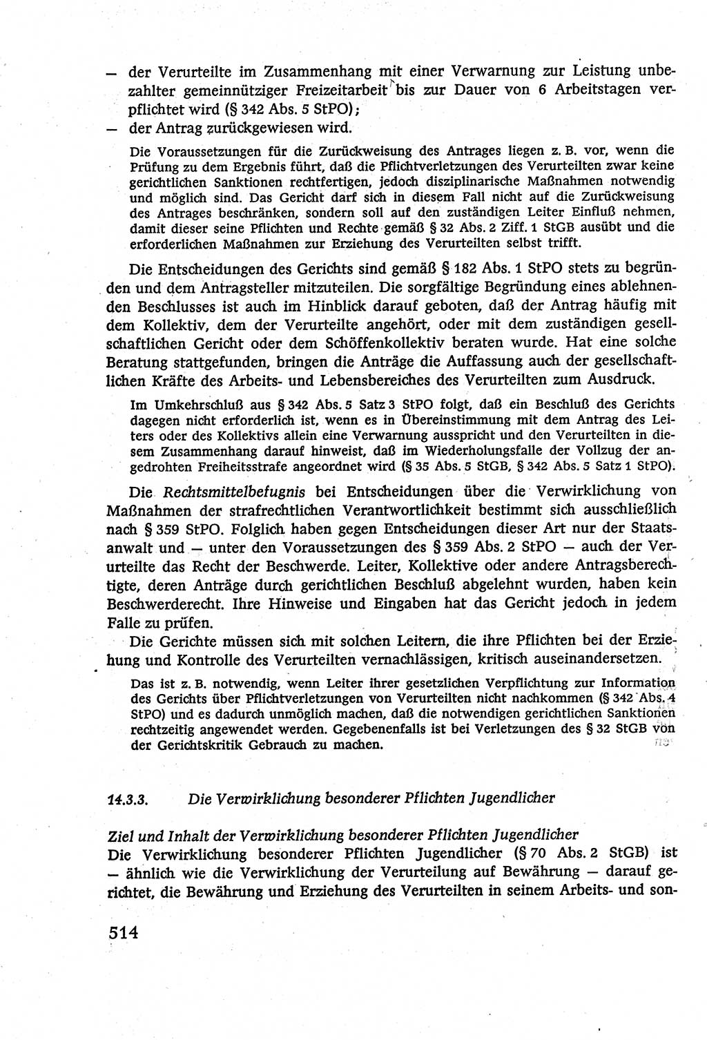 Strafverfahrensrecht [Deutsche Demokratische Republik (DDR)], Lehrbuch 1977, Seite 514 (Strafverf.-R. DDR Lb. 1977, S. 514)