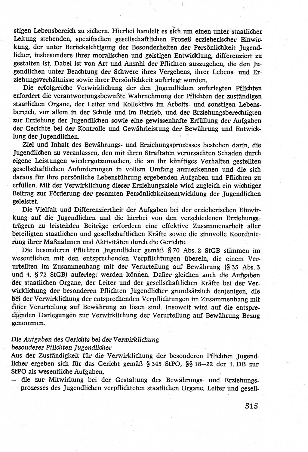 Strafverfahrensrecht [Deutsche Demokratische Republik (DDR)], Lehrbuch 1977, Seite 515 (Strafverf.-R. DDR Lb. 1977, S. 515)