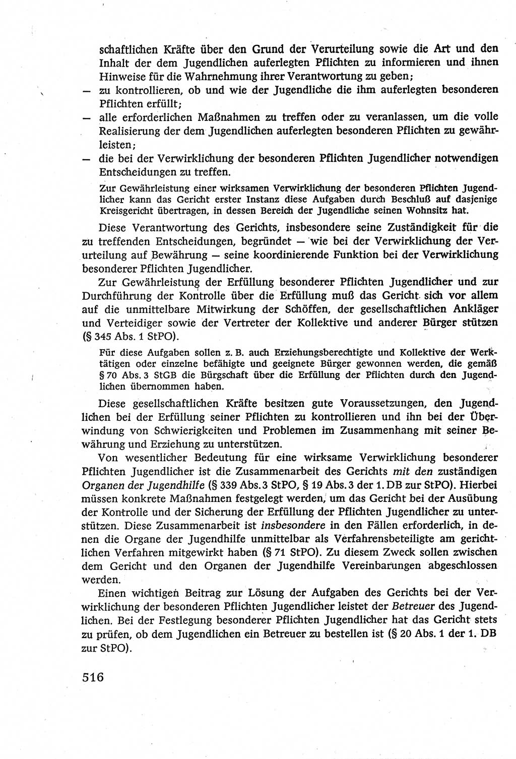 Strafverfahrensrecht [Deutsche Demokratische Republik (DDR)], Lehrbuch 1977, Seite 516 (Strafverf.-R. DDR Lb. 1977, S. 516)