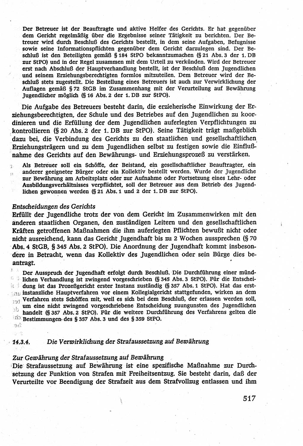 Strafverfahrensrecht [Deutsche Demokratische Republik (DDR)], Lehrbuch 1977, Seite 517 (Strafverf.-R. DDR Lb. 1977, S. 517)