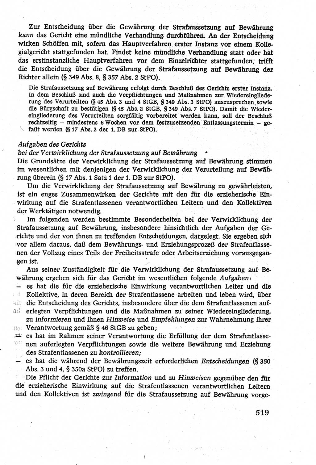 Strafverfahrensrecht [Deutsche Demokratische Republik (DDR)], Lehrbuch 1977, Seite 519 (Strafverf.-R. DDR Lb. 1977, S. 519)