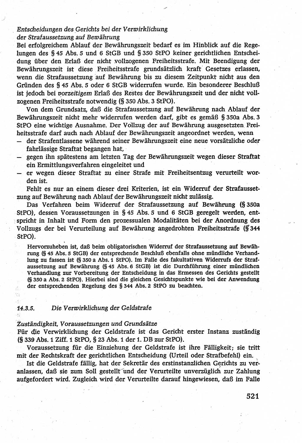 Strafverfahrensrecht [Deutsche Demokratische Republik (DDR)], Lehrbuch 1977, Seite 521 (Strafverf.-R. DDR Lb. 1977, S. 521)