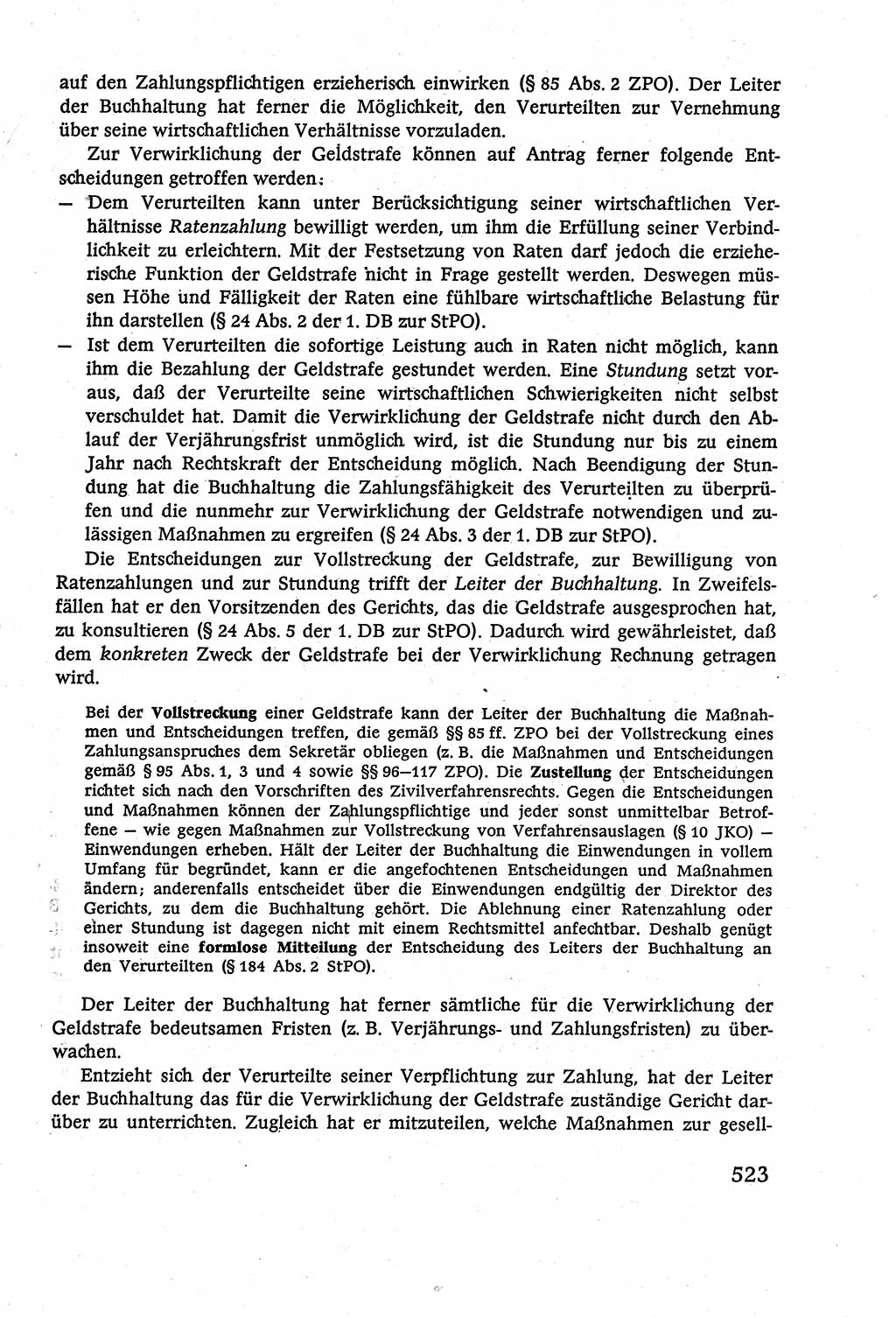 Strafverfahrensrecht [Deutsche Demokratische Republik (DDR)], Lehrbuch 1977, Seite 523 (Strafverf.-R. DDR Lb. 1977, S. 523)