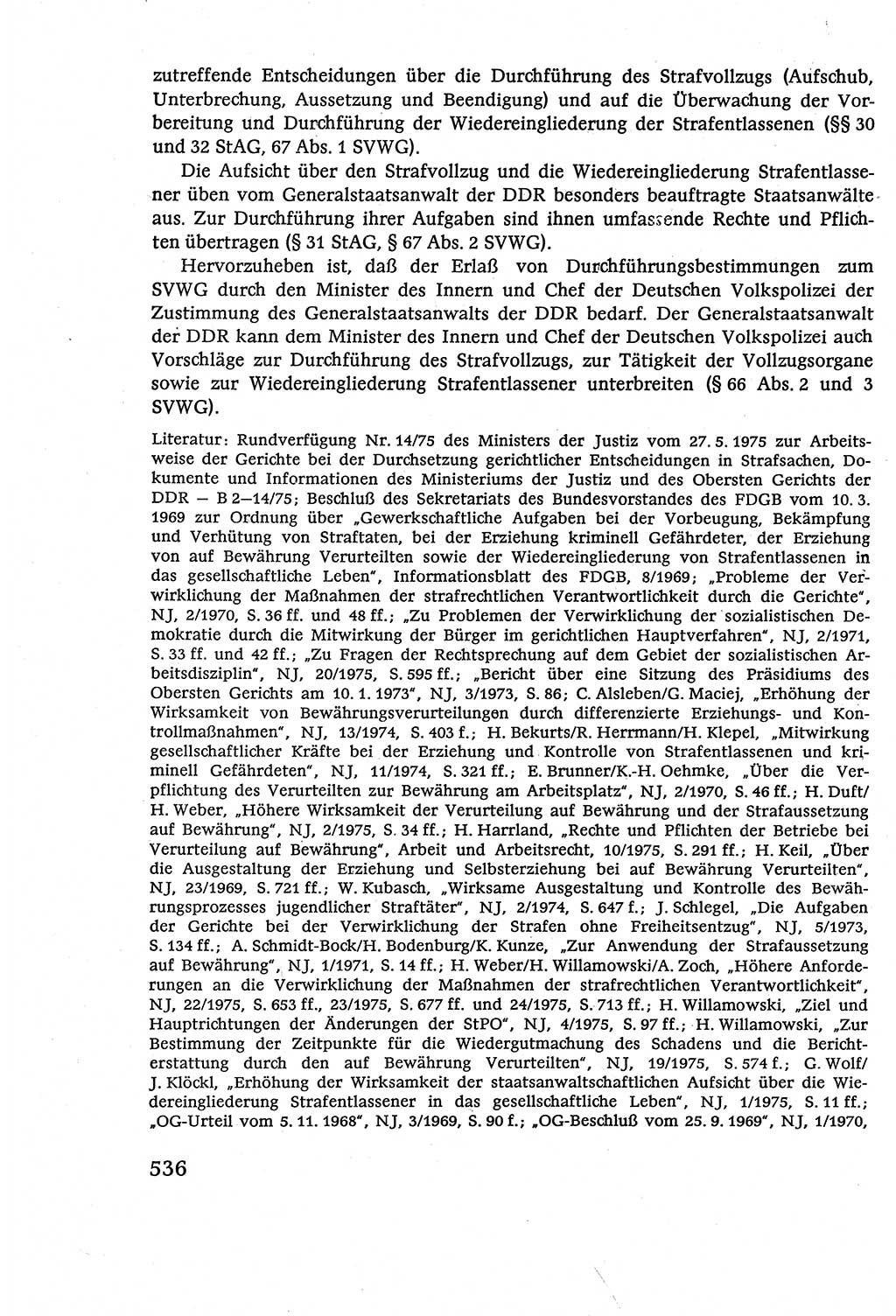 Strafverfahrensrecht [Deutsche Demokratische Republik (DDR)], Lehrbuch 1977, Seite 536 (Strafverf.-R. DDR Lb. 1977, S. 536)