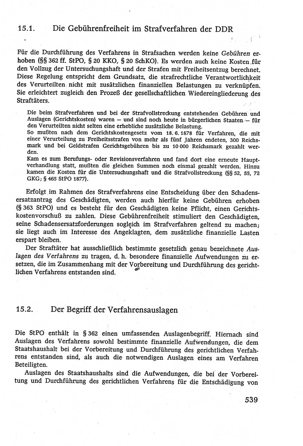 Strafverfahrensrecht [Deutsche Demokratische Republik (DDR)], Lehrbuch 1977, Seite 539 (Strafverf.-R. DDR Lb. 1977, S. 539)