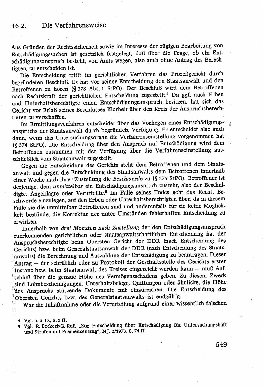 Strafverfahrensrecht [Deutsche Demokratische Republik (DDR)], Lehrbuch 1977, Seite 549 (Strafverf.-R. DDR Lb. 1977, S. 549)