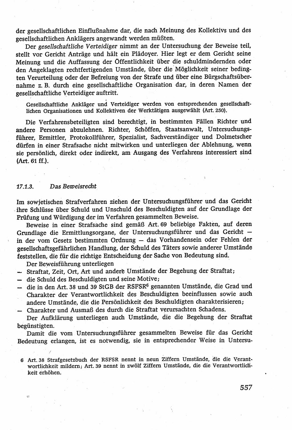 Strafverfahrensrecht [Deutsche Demokratische Republik (DDR)], Lehrbuch 1977, Seite 557 (Strafverf.-R. DDR Lb. 1977, S. 557)