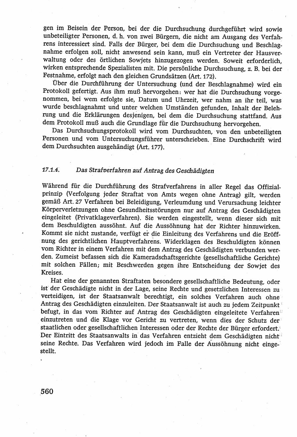 Strafverfahrensrecht [Deutsche Demokratische Republik (DDR)], Lehrbuch 1977, Seite 560 (Strafverf.-R. DDR Lb. 1977, S. 560)
