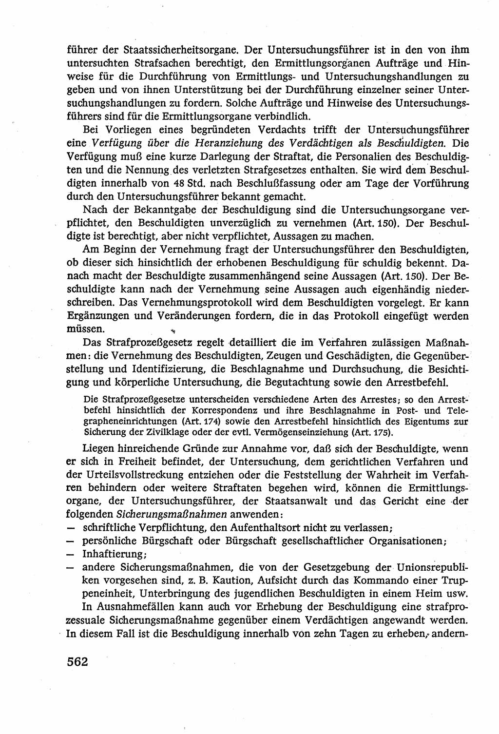 Strafverfahrensrecht [Deutsche Demokratische Republik (DDR)], Lehrbuch 1977, Seite 562 (Strafverf.-R. DDR Lb. 1977, S. 562)