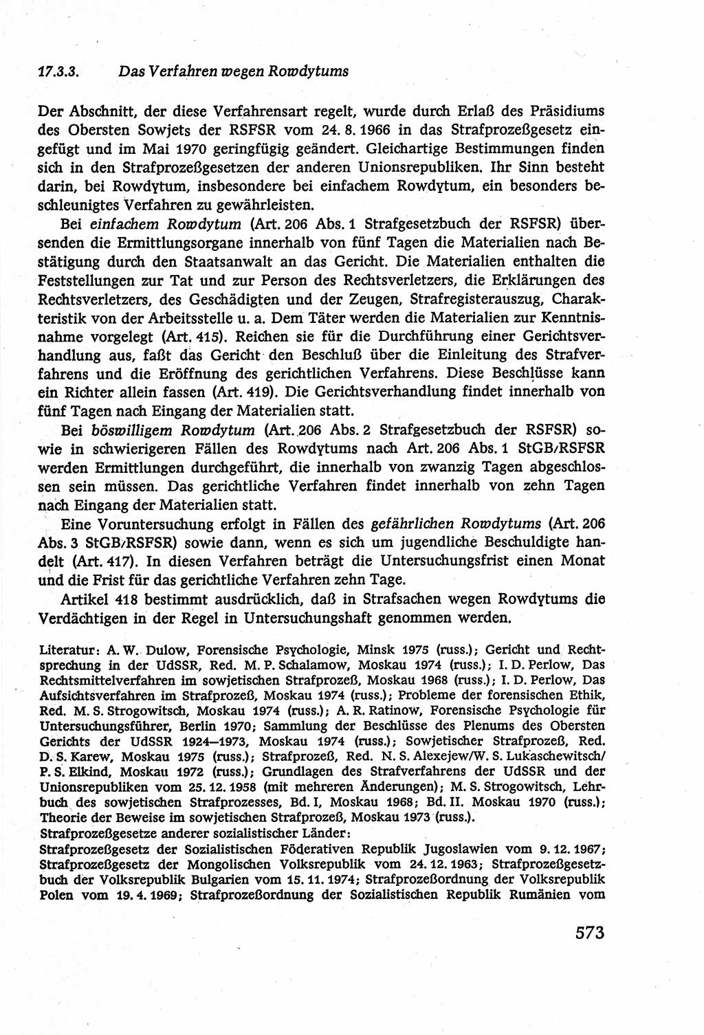 Strafverfahrensrecht [Deutsche Demokratische Republik (DDR)], Lehrbuch 1977, Seite 573 (Strafverf.-R. DDR Lb. 1977, S. 573)