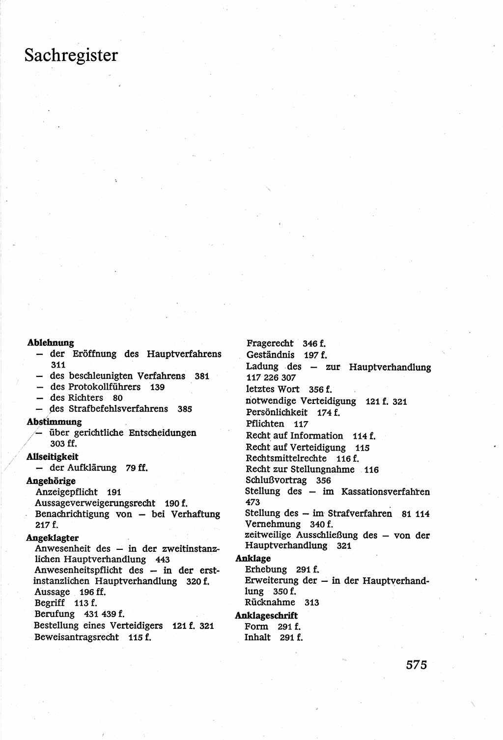 Strafverfahrensrecht [Deutsche Demokratische Republik (DDR)], Lehrbuch 1977, Seite 575 (Strafverf.-R. DDR Lb. 1977, S. 575)