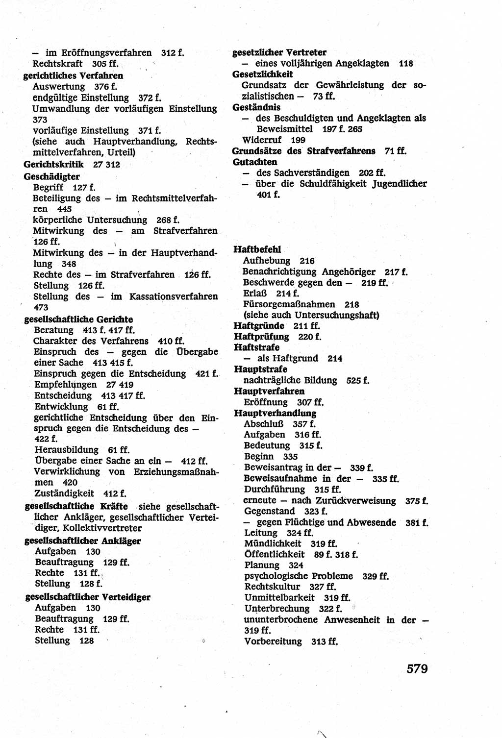 Strafverfahrensrecht [Deutsche Demokratische Republik (DDR)], Lehrbuch 1977, Seite 579 (Strafverf.-R. DDR Lb. 1977, S. 579)