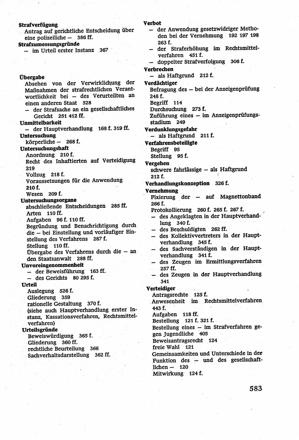 Strafverfahrensrecht [Deutsche Demokratische Republik (DDR)], Lehrbuch 1977, Seite 583 (Strafverf.-R. DDR Lb. 1977, S. 583)