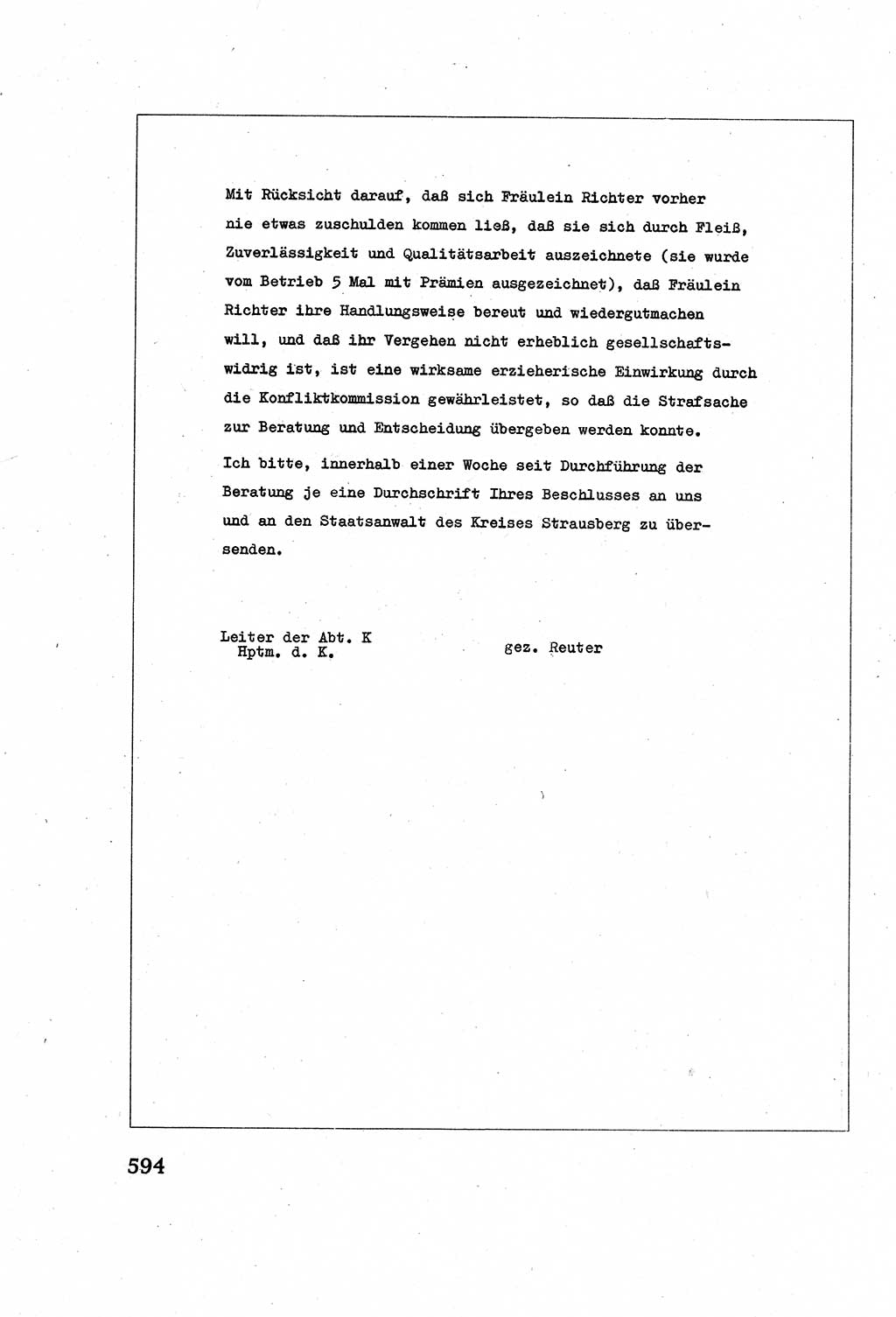 Strafverfahrensrecht [Deutsche Demokratische Republik (DDR)], Lehrbuch 1977, Seite 594 (Strafverf.-R. DDR Lb. 1977, S. 594)