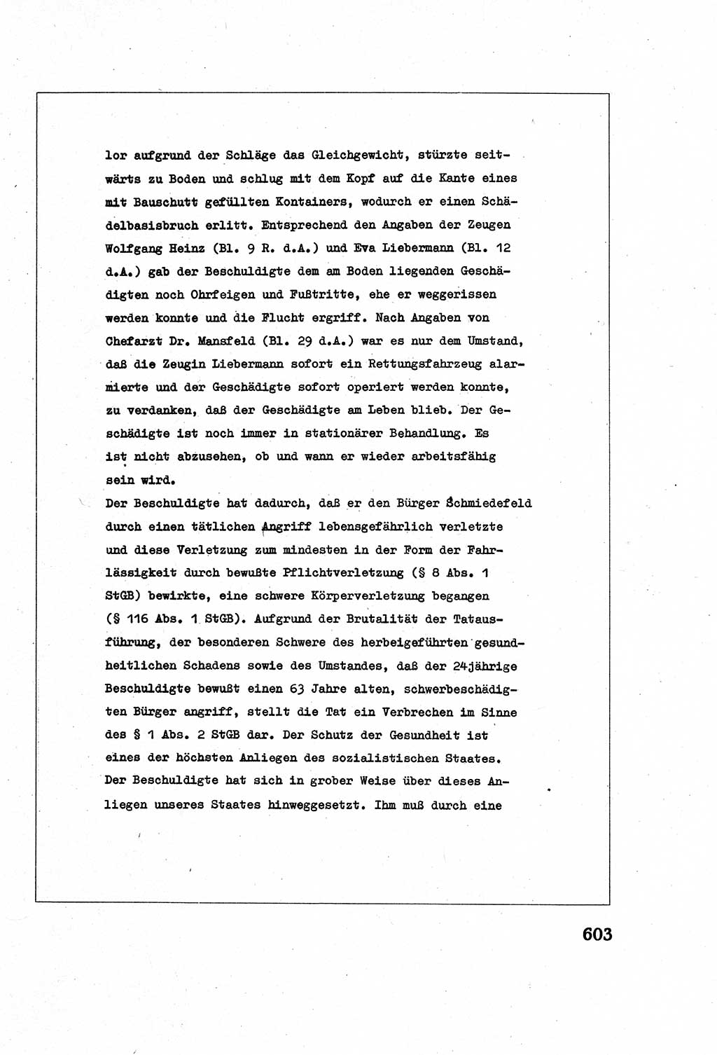 Strafverfahrensrecht [Deutsche Demokratische Republik (DDR)], Lehrbuch 1977, Seite 603 (Strafverf.-R. DDR Lb. 1977, S. 603)
