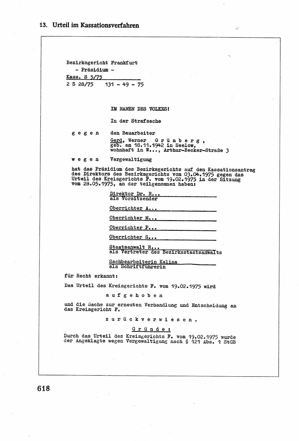 Strafverfahrensrecht [Deutsche Demokratische Republik (DDR)], Lehrbuch 1977, Seite 618 (Strafverf.-R. DDR Lb. 1977, S. 618)