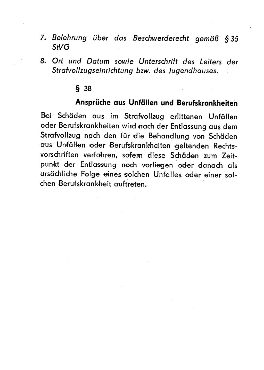 Gesetz über den Vollzug der Strafen mit Freiheitsentzug (Strafvollzugsgesetz) - StVG - [Deutsche Demokratische Republik (DDR)] 1977, Seite 62 (StVG DDR 1977, S. 62)